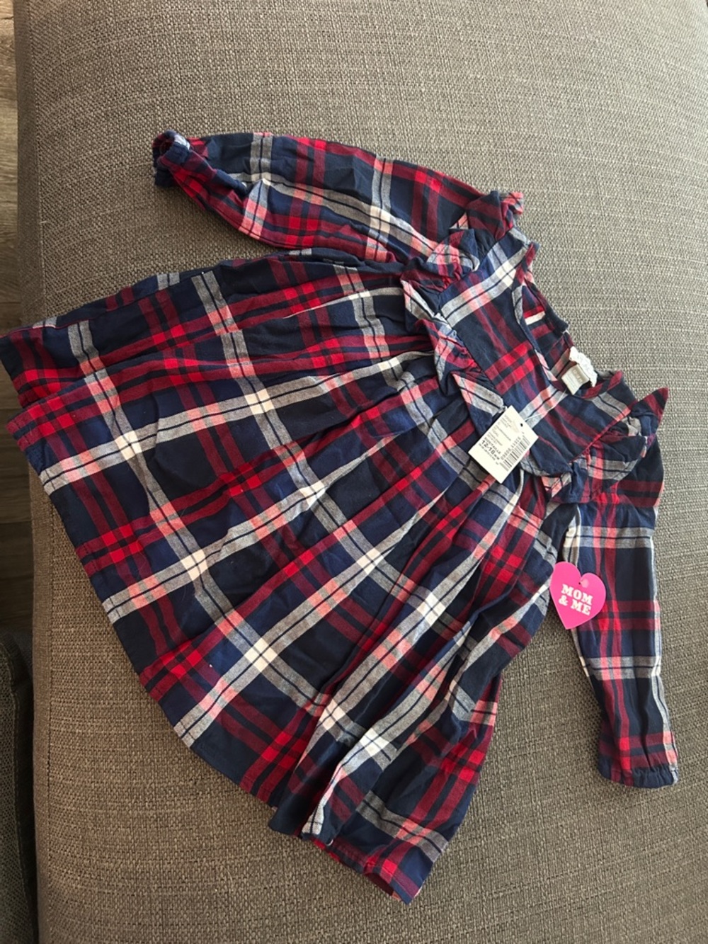The Children's Place Navy Red Plaid Baby Dress